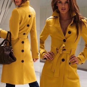 Victoria’s Secret Via Spiga Mustard Yellow Coat